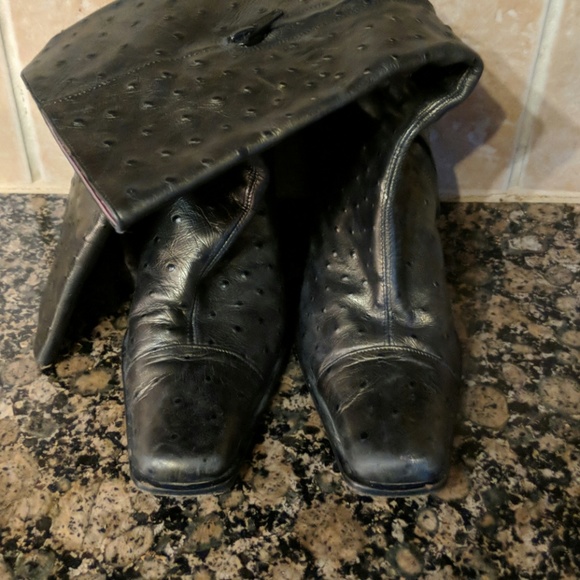 Ostrich print boots - Picture 3 of 6